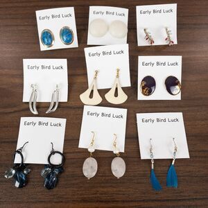 Vintage Earrings Lot of 9 Multicolors 80s 90s Y2k Costume